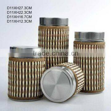 Set of 4 high quality straw braid bottle with reasonable price