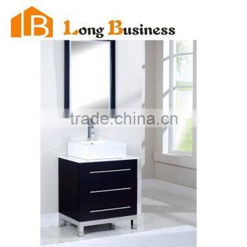 LB-DD2101 Black lacquer bathroom cabinet with 3 drawer