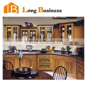 LB-JL1252 Chinese Project Prefab Solid Wooden Modern Kitchen Cabinets