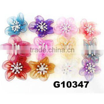 Make Wholesale Crystal Silk Flowers Hair Clips photo-5