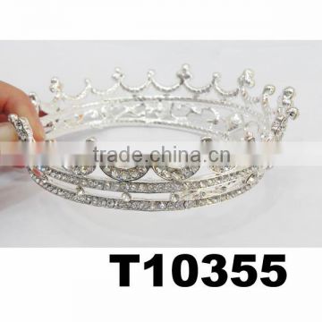 big adult rhinestone crystal full pageant tiaras round pageant crowns