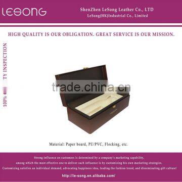 high quality customize leather red wine box