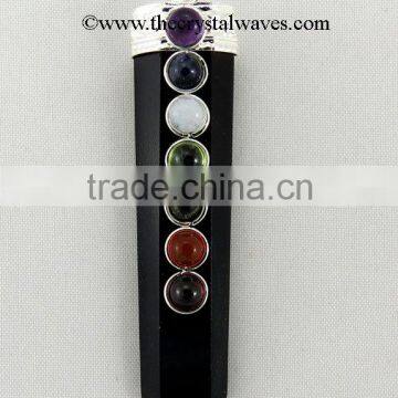 Black Obsidian Flat Pencil Chakra Pendant