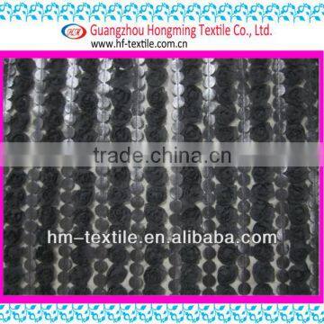 special Leather rose stripe ribbon embroidery mesh fabric for nigerial cord Satin Embroider fabric 2017