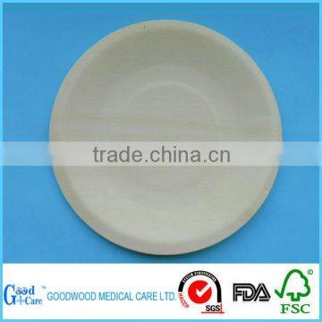 disposable wooden round plate for restaurant