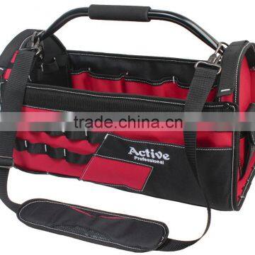 Heavy duty electrician technician tool bag with steel handle