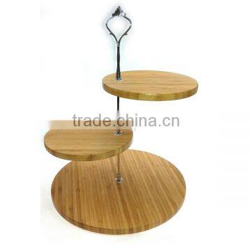 Bamboo 3-layer ake cup stand