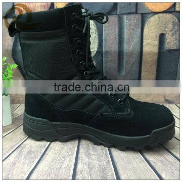 2016 new fashionable black leather army shoes military boots