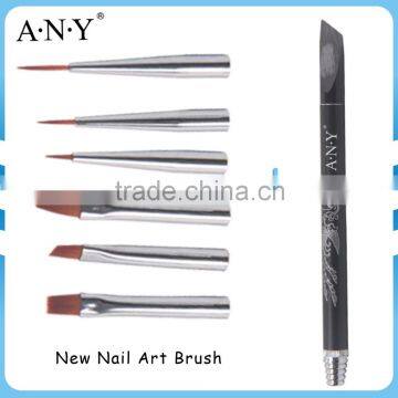 ANY Nail Care Newest Arrival Single Acrylic Handle 6PCS Nail Art Brush Set