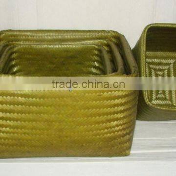 Vietnam bamboo nice basket, craft basket, nice handwoven basket set of 3