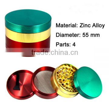 USA hot sell zinc alloy herb grinder 55mm 4 part magnetic herb grinder factory price herb grinder