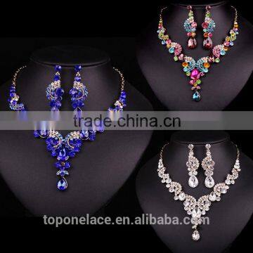 Fancy white stone necklace set/wedding jewelry sets dubai bridal/cheap indian jewelry sets