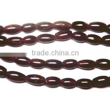 Garnet Smooth Rice Beads