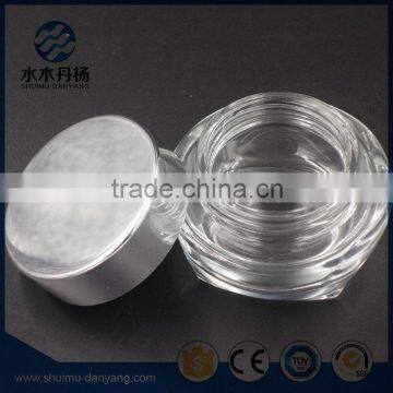 40ml transparent glass cosmetics cream jar with screw cap