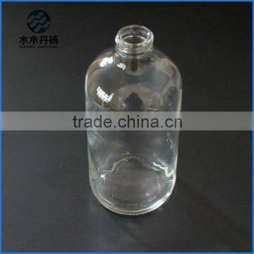16oz Clear Boston Round Glass Bottle Transparent Boston Bottle With Aluminium Screw Cap photo-2