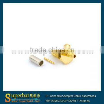 RP-SMA Crimp Jack(male pin) bulkhead O-ring connector for LMR100 antenna sma female