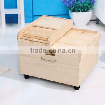 20KG with Casters Wood Rice Storage Box