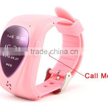 Students Wrist silicon water resistant location talking SOS panic button watch GPS Tracking kids Watch