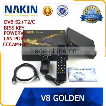 2016 New Arrival updated version V8 Golden DVB-S2+T2/Cable 1080P HD satellite receiver                        
                                                Quality Choice