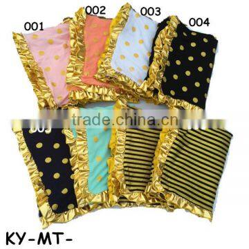 many colors gold dots fleece blanket for children