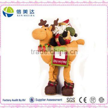 Hot selling christmas gift,plush santa claus and reindeer