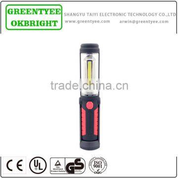 1COB+1LED battery operated worklight ABS body with Two magnets