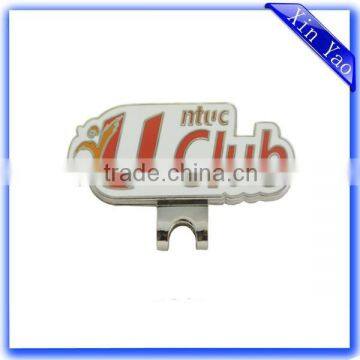 Wholesale soft enamel silver logo custom golf hat clip