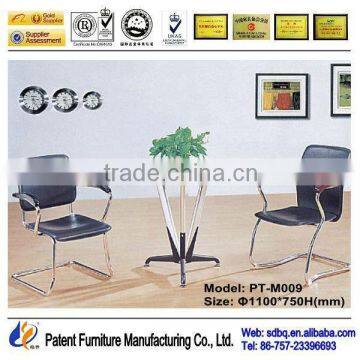 PT-M009 Modern meeting room furniture high gloss office glass desk with metal legs side table good quality
