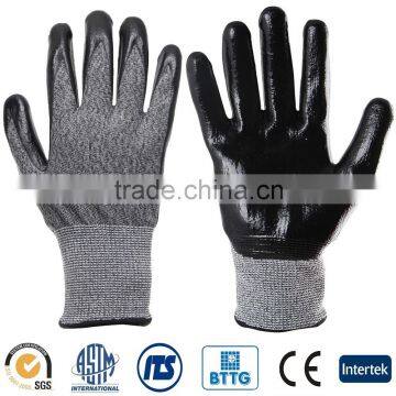 HPPE Nylon Nitrile EN 3 Cut Resistant Gloves