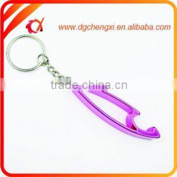 Factory Wholesale Cheap purple Aluminium Alloy Bottle Opener Keychain