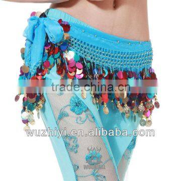 Nice Handmade Sequin Belly Dance Hip Scarf with Different Colors from Wuchieal