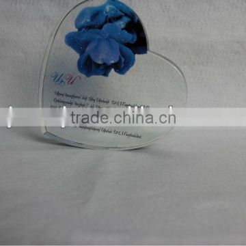 Heart Shape Clear Crystal 3D Laser For Anniversary Souvenir