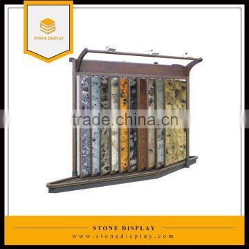 Customized marble tile display stand rack showroom stone sample display