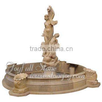 Carved Yellow Marble Fountains