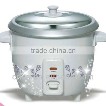 white outer shell flower printed rice cooker /mini rice cooker with extra steamer