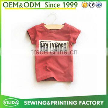 Good quality children lovely printing t shirt short sleeves fashion t shirt custom