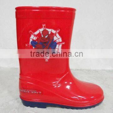 spider-man red kids PVC boots