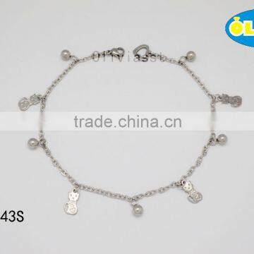 Olivia Jewelry Fashion Foot Chain Wholesale Simple Charm Anklet In Stainless Steel