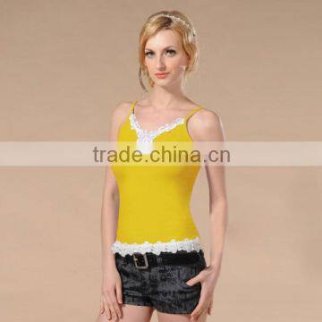 OEM custom girls sexy knitted sleeveless stringer tank top