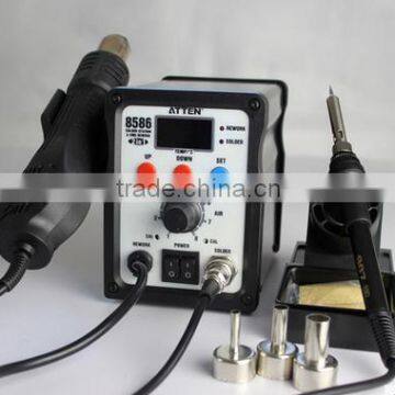 Free tax Germany shipping .2 in 1 Atten Solder Station &SMD rework station AT8586 ,Hot Air Gun and Soldering Station