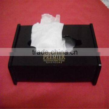 Personalized custom perspex napkin box black acrylic tissue box