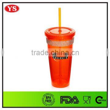 Customize/OEM 20 oz Double Wall Starbucks Plastic Tumbler With Straw