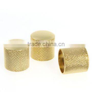 3PCS Gilded Metal Dome Knobs Knurled Barrel for Electric Guitar Parts Gold photo-4