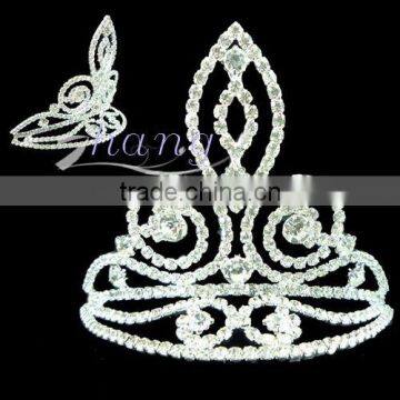 Bridal wedding clear crystal rhinestone tiara crown