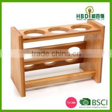 Eco-friendly Wooden Glass Spice Canister Set With Bamboo Rack photo-3