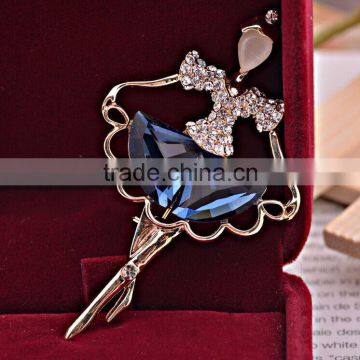 Fashion elegant brooches opal ballet brooch korea for woman wholesale