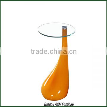 Modern Contemporary Glass Side Table Orange