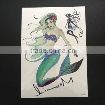 WX- 048 Skin Safe Mermaid CMYK Tattoos/ Customized Fake Tattoo Sticker