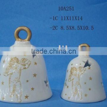 christmas pottery tealight candle holder