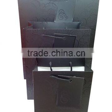 Black metalic paper shopping paper bag